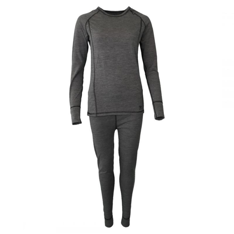 Accezzi Merino Skiundertøj til Damer - Grå Plus Size