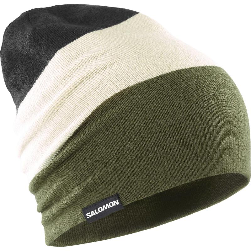 Salomon Flatspin Vendbar Beanie i Mørkegrøn
