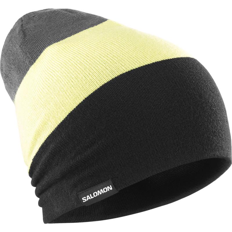 Salomon Flatspin Vendbar Beanie - Sort/Gul Hovedbeklædning