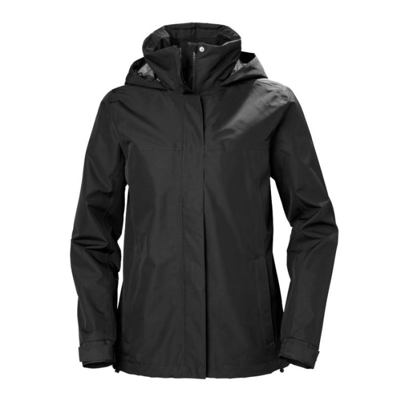 Helly Hansen Aden Regnjakke  Dame  Sort i Store Plus Size Størrelser