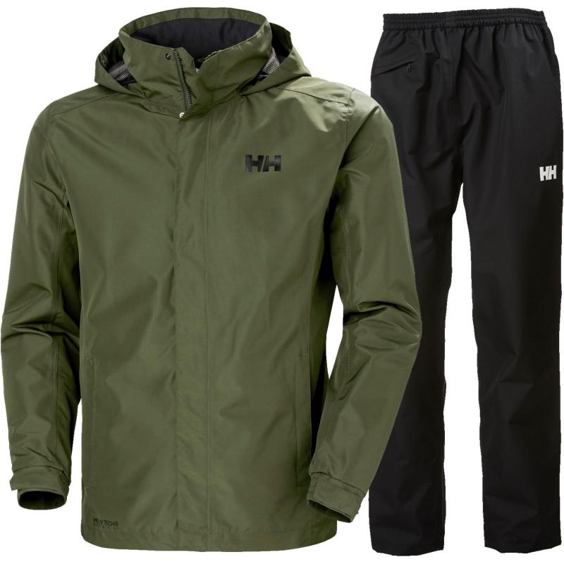 Helly Hansen Dubliner Regnsæt til Herre - Grøn/Sort Tilbud