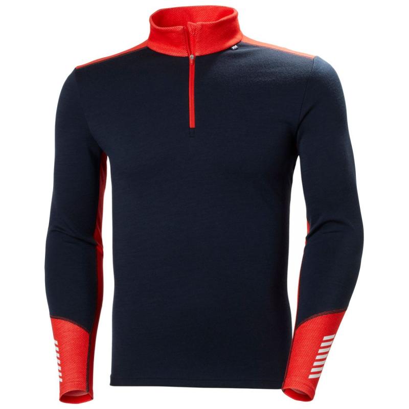 Helly Hansen Lifa Merino Midweight Zip Herre - Navy Tilbud