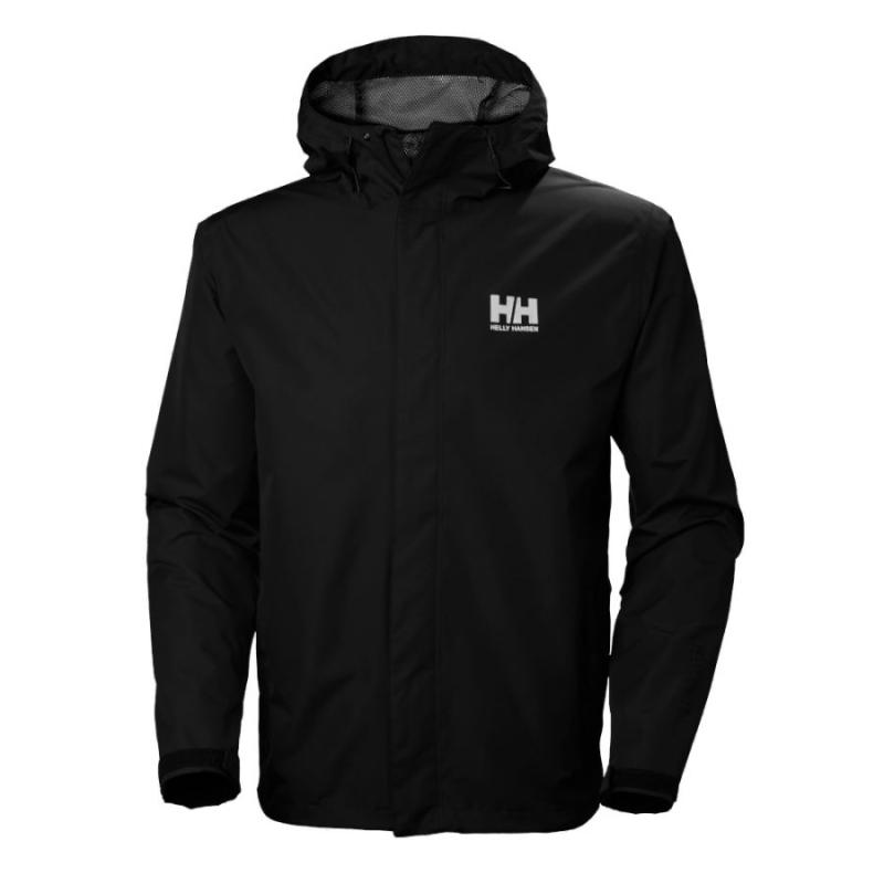Helly Hansen Seven J Regnjakke til Herre - Sort Plus Size