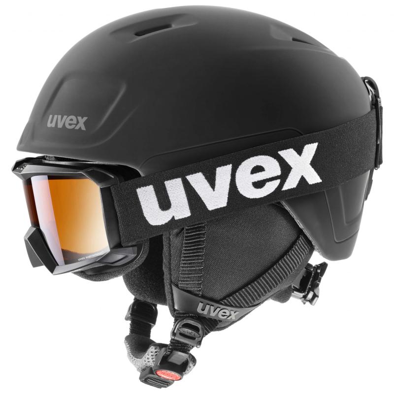 Uvex Heyya Pro Skihjelm og Skibrille Junior - Sort