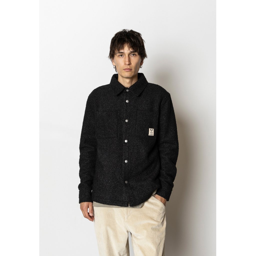Ace Boucle Overshirt i Store Plus Size Størrelser