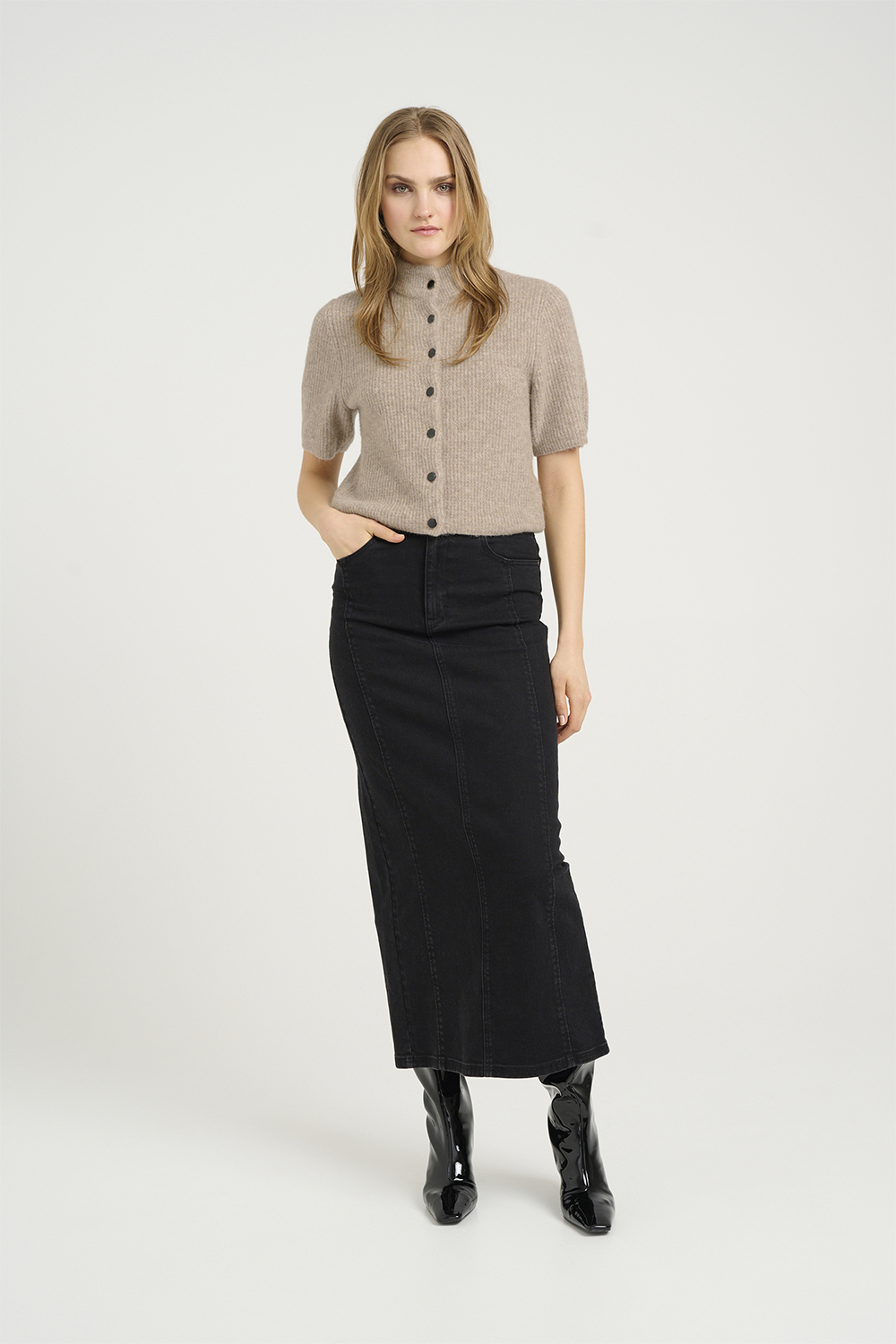 Alphagz Ss Short Cardigan Noos i Store Plus Size Størrelser