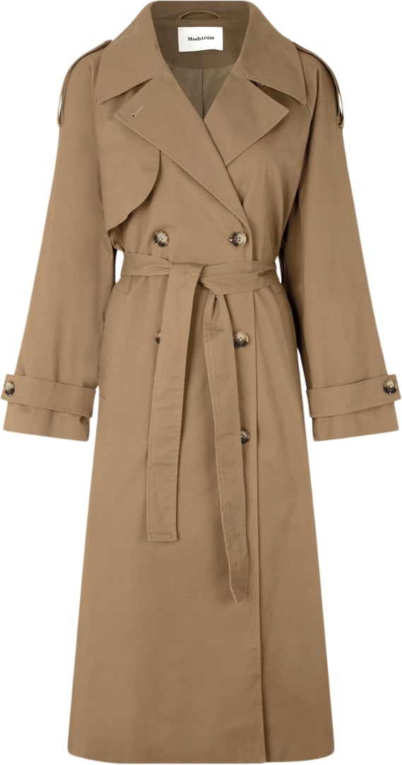 Brodamd Solid Coat i Store Plus Size Størrelser