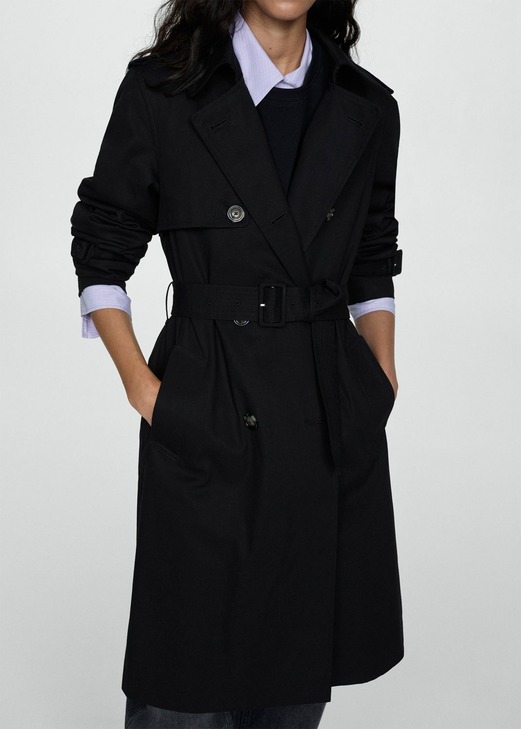 Classic Trench Coat With Belt i Store Plus Size Størrelser