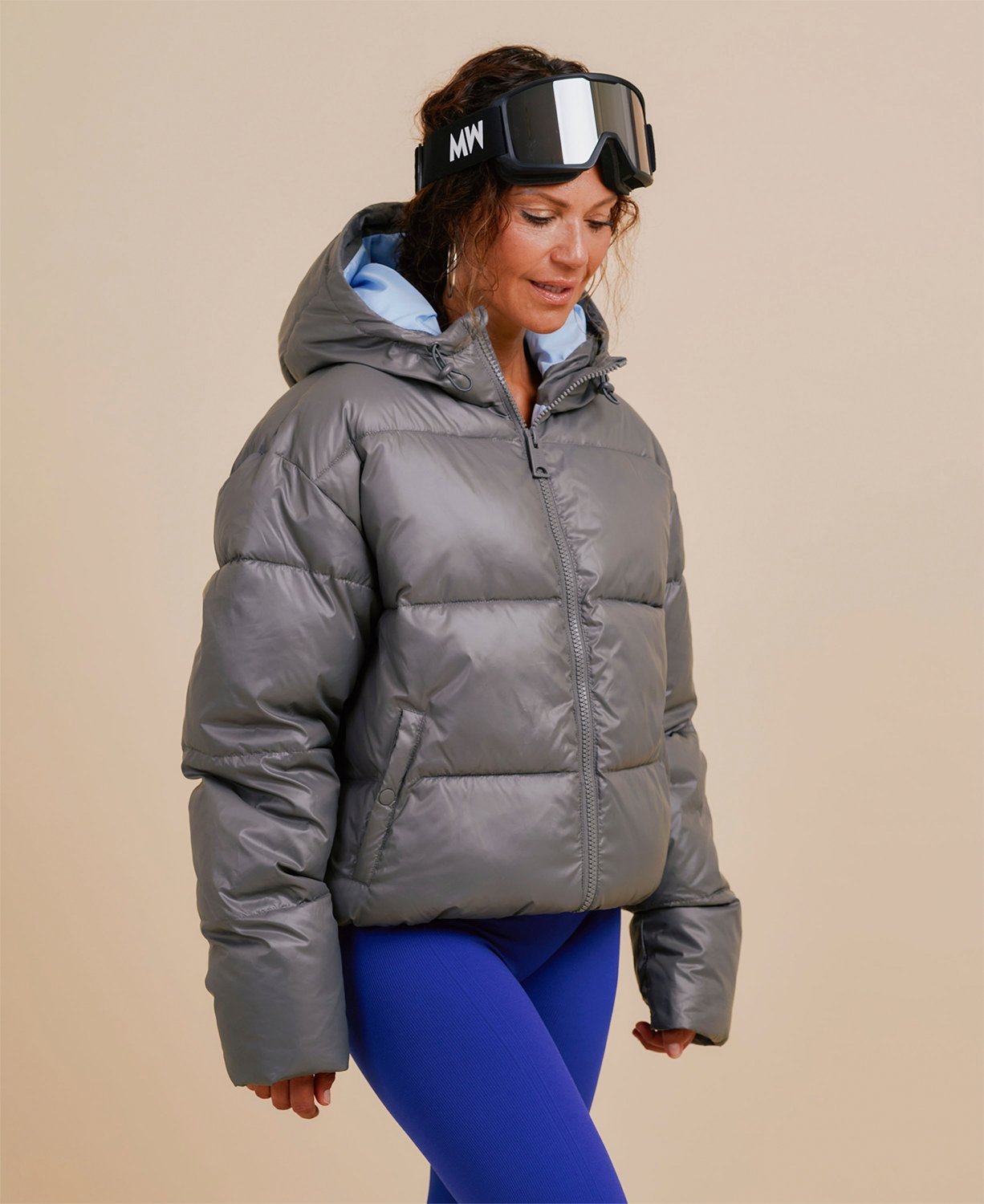 Polar Puffer Short Slate i Store Plus Size Størrelser