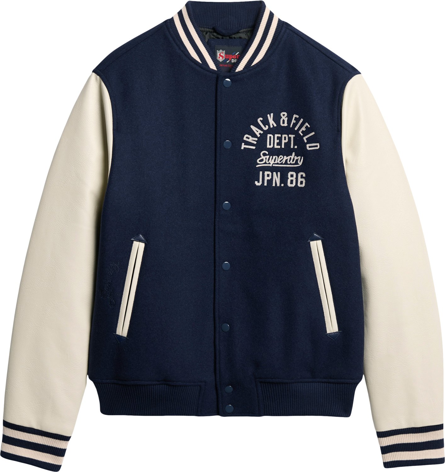 Varsity Chain Stitch Bomber i Store Plus Size Størrelser