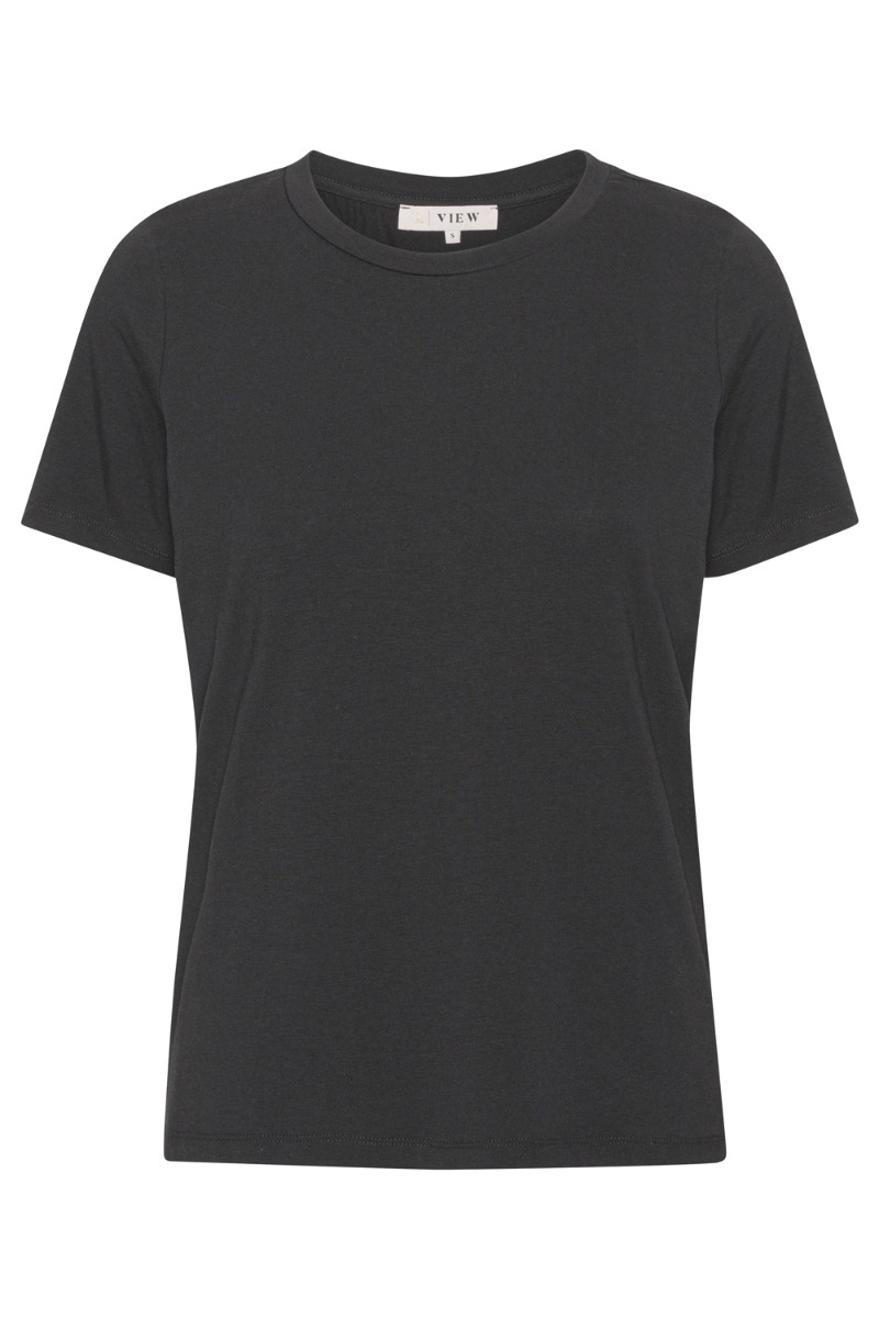 -view  -shirt Stabil Top     Black i Store Plus Size Størrelser