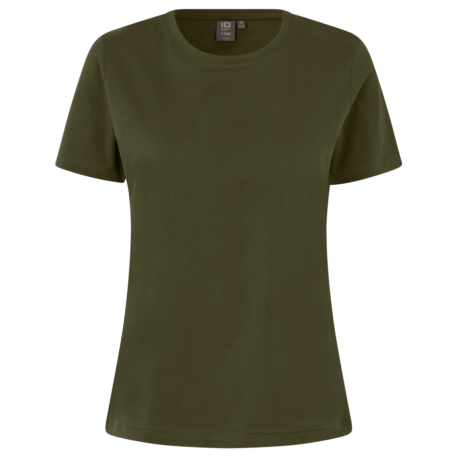 -time Dame  -shirt Oliven    i Store Plus Size Størrelser