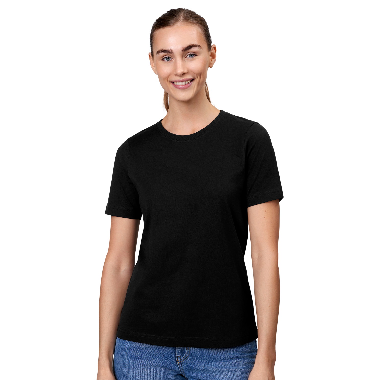 -time Dame  -shirt Sort   i Store Plus Size Størrelser