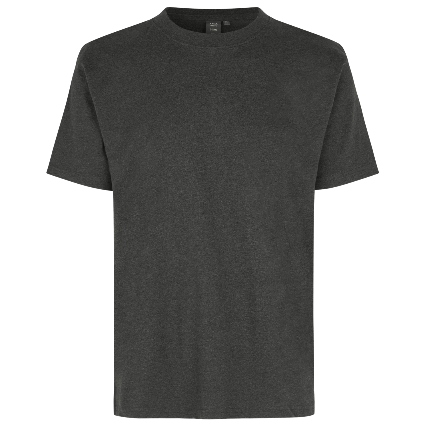 -time Herre  -shirt Grafit Melange   i Store Plus Size Størrelser
