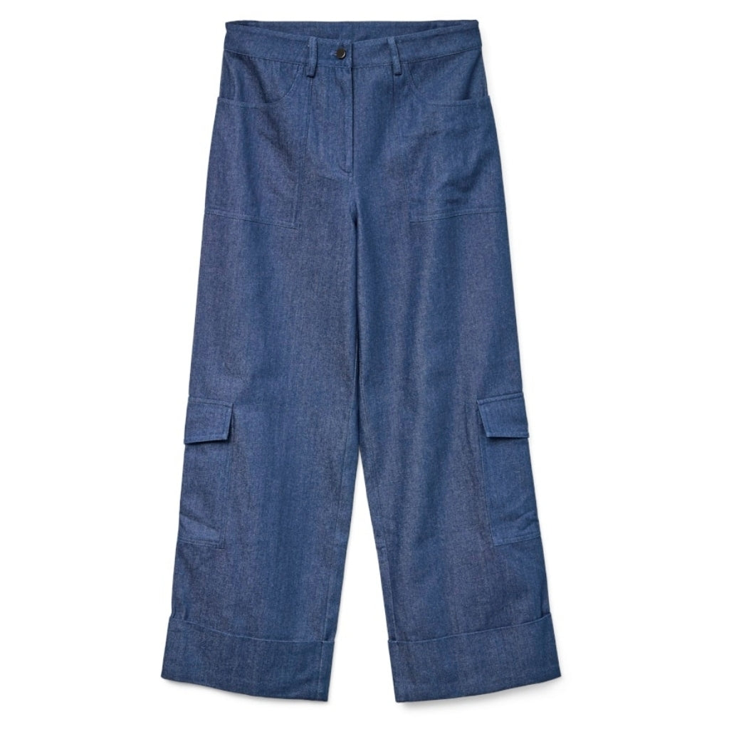 Vero Moda Dame Bukser Vmcarla Blue Indigo i Store Plus Size Størrelser