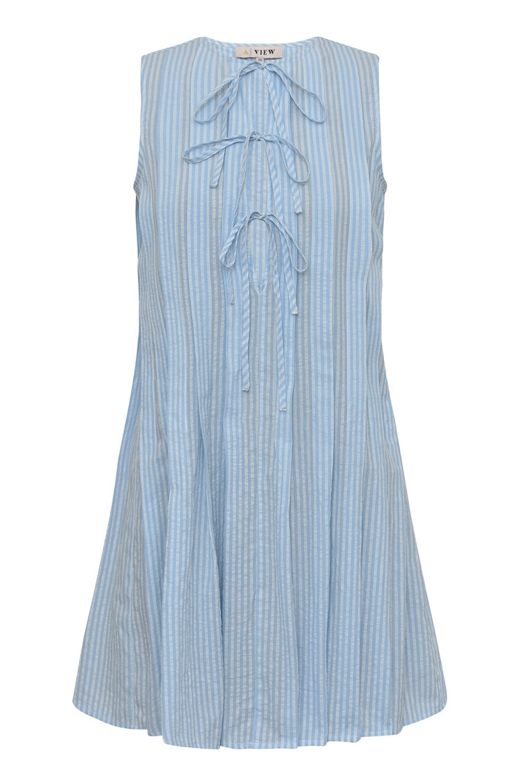 -view Kjole Agni Dress Light Blue White Stripe i Store Plus Size Størrelser