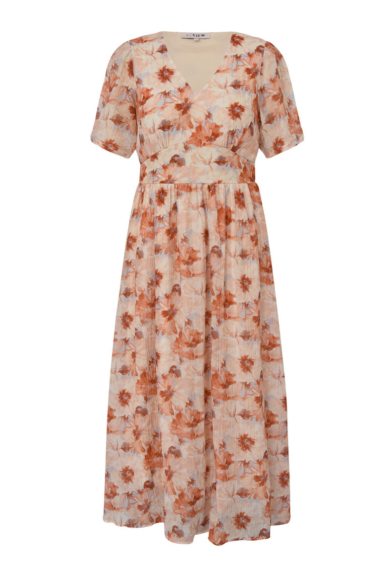 -view Kjole Elena Dress Sand Peach i Store Plus Size Størrelser