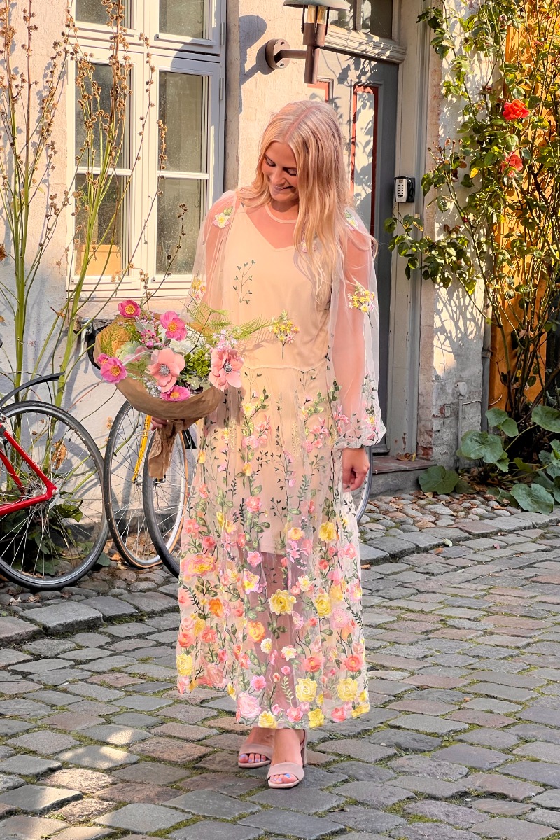 -view Kjole Fuschia Dress Sand Yellow i Store Plus Size Størrelser