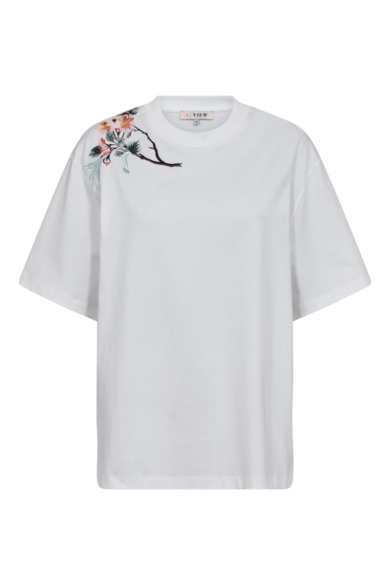 -view  -shirt Best Flowertee White i Store Plus Size Størrelser