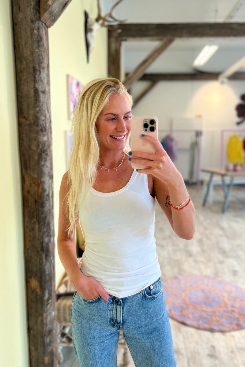 -view Top Stabil Tank Top 000 White i Store Plus Size Størrelser