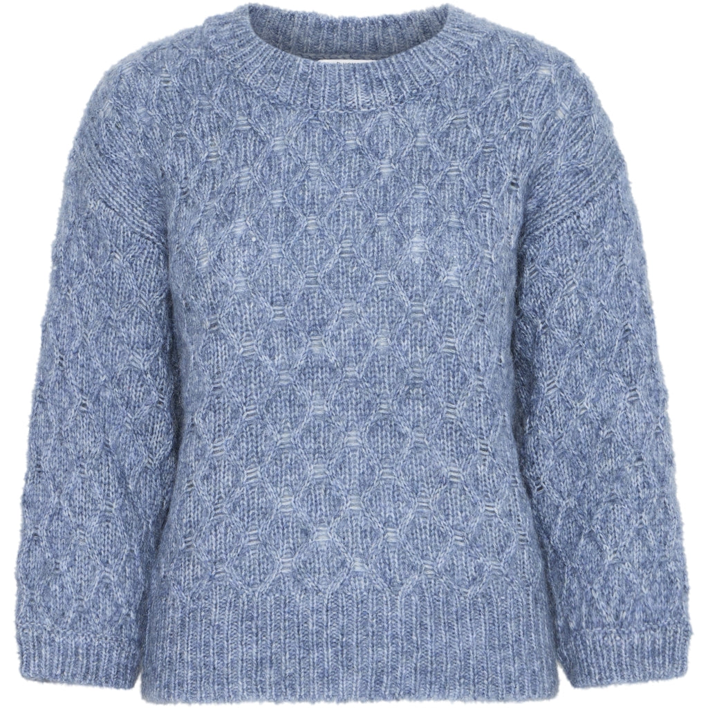 Young Dame Strik Byomhu Blue Horizon Melange i Store Plus Size Størrelser
