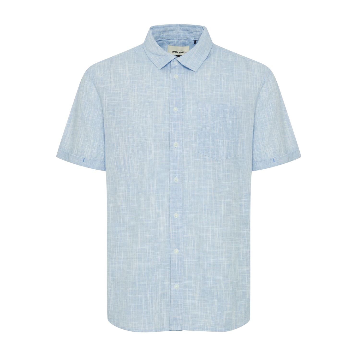 Blend Herre Kortærmet Skjorte Plus Size Aqua Sky    i Store Plus Size Størrelser