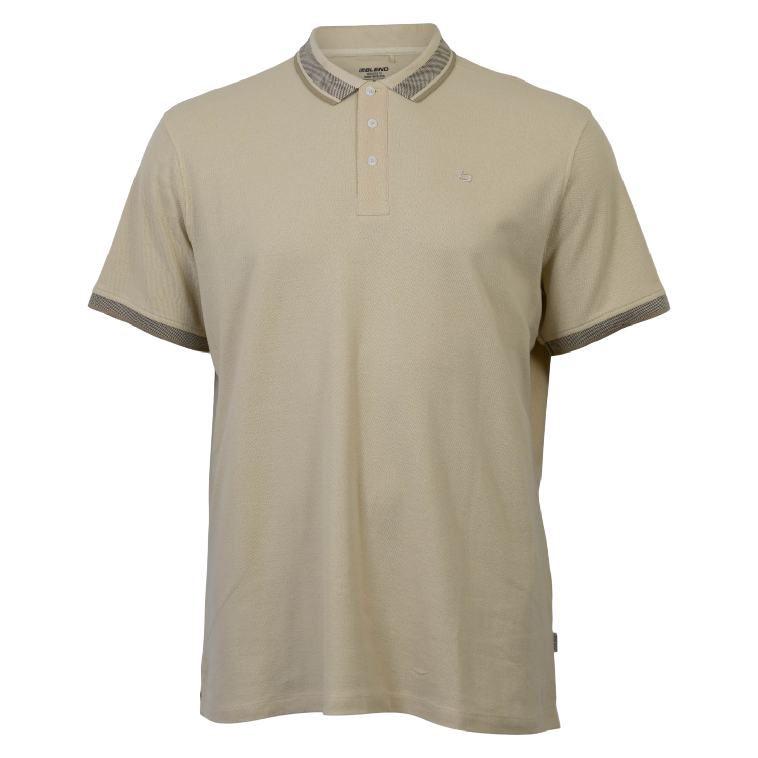 Blend Herre Polo Bleached Sand    i Store Plus Size Størrelser
