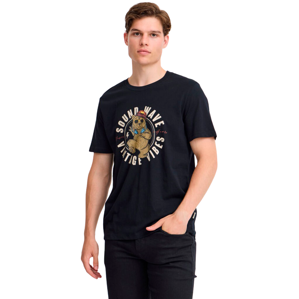 Blend Herre  -shirt Black   i Store Plus Size Størrelser