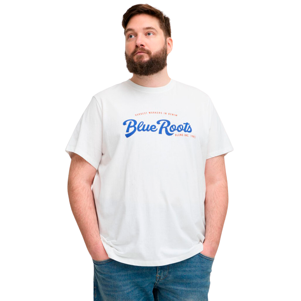 Blend Herre  -shirt Plus Size Snow White    i Store Plus Size Størrelser