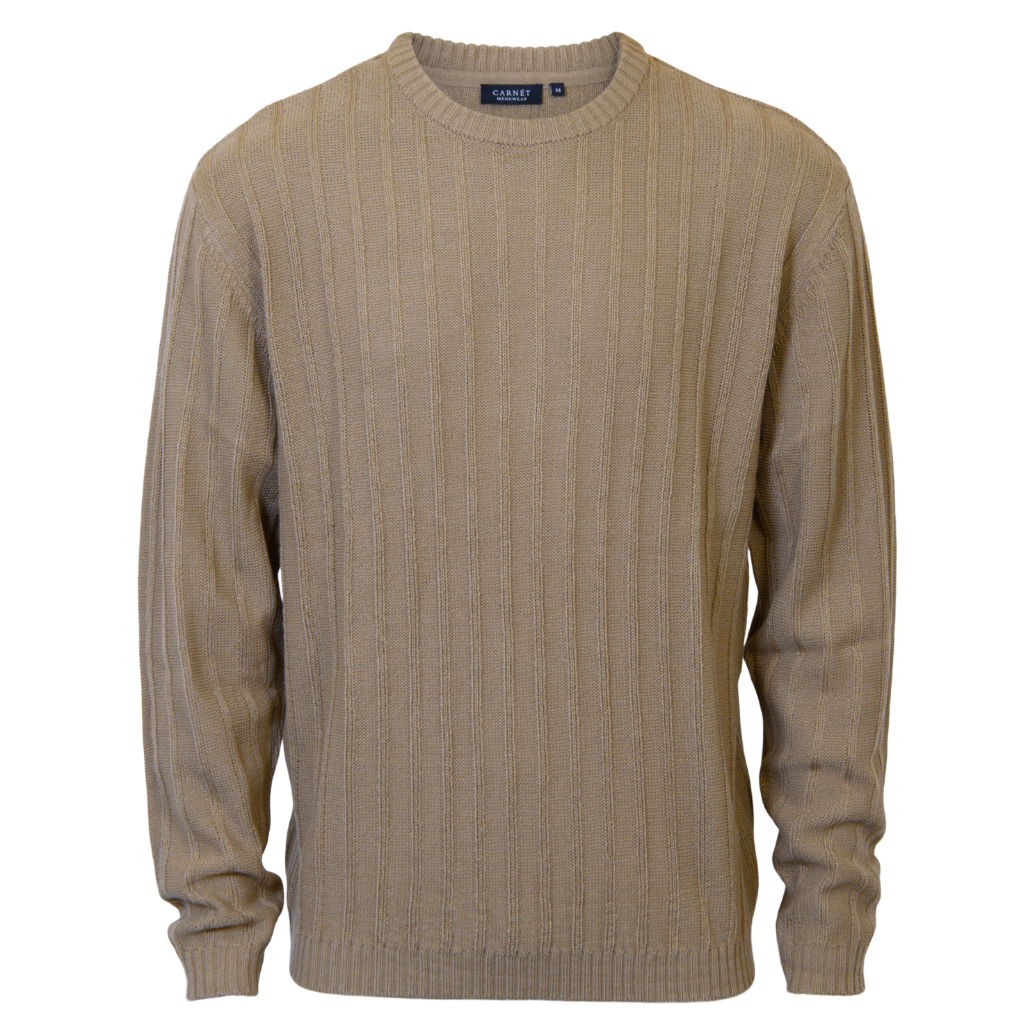 Carnét Jens Herre Striktrøje Plus Size Weathrered Teak    i Store Plus Size Størrelser