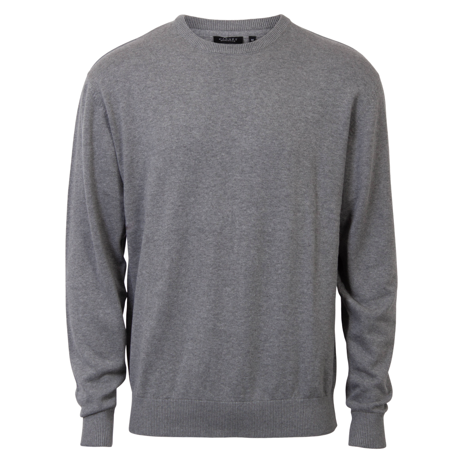 Carnét Stone Herre Striktrøje Grey Mix    i Store Plus Size Størrelser