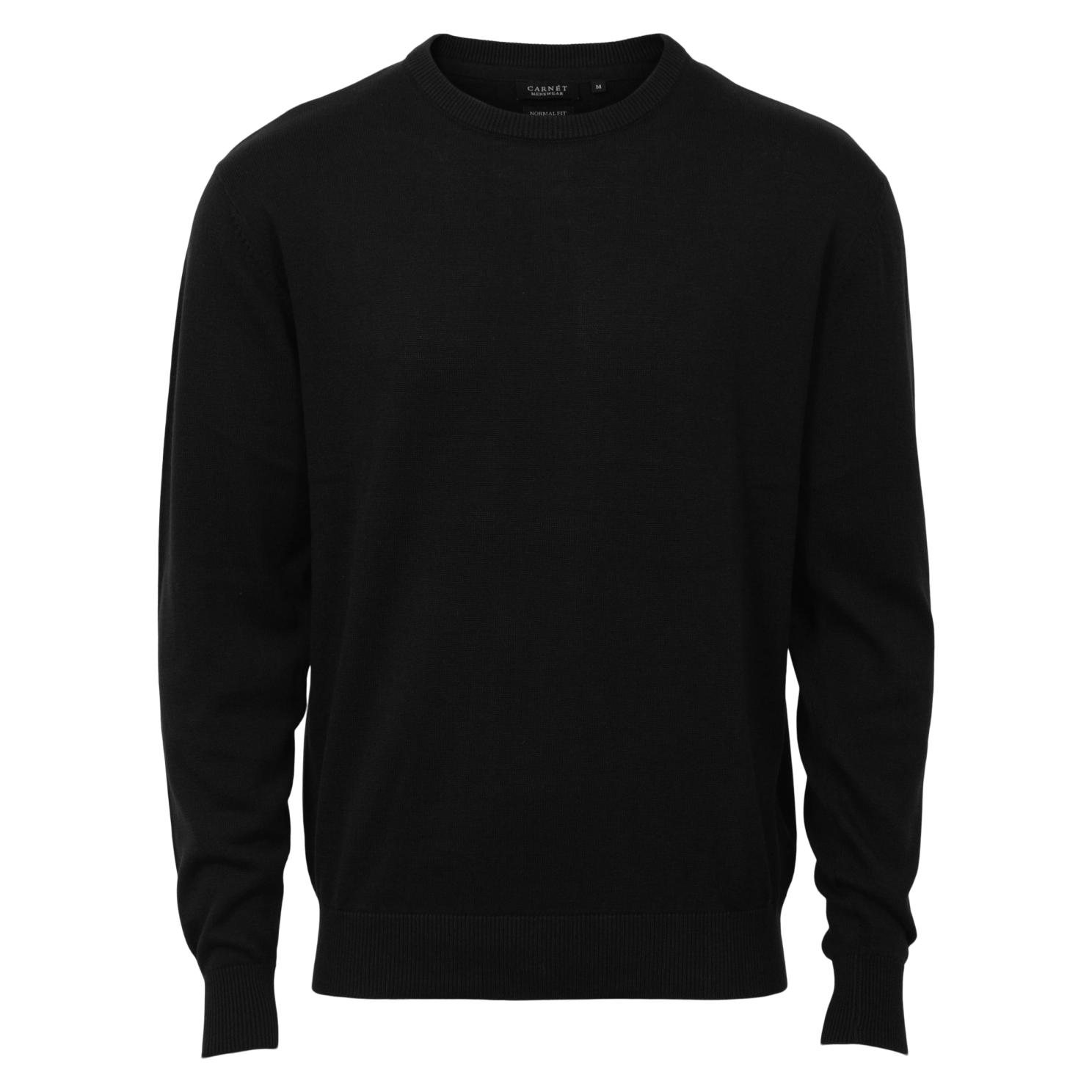 Carnét Stone Herre Striktrøje Jet Black    i Store Plus Size Størrelser