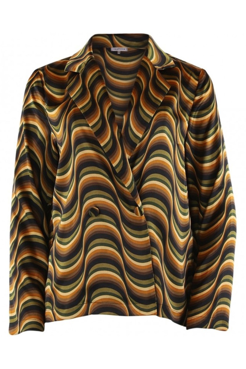 Continue Blazer Lizza Brown Mix i Store Plus Size Størrelser