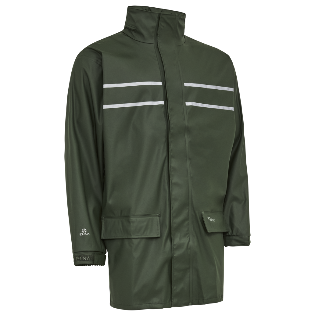 Elka Dry Zone Unisex Regnjakke Oliven   i Store Plus Size Størrelser