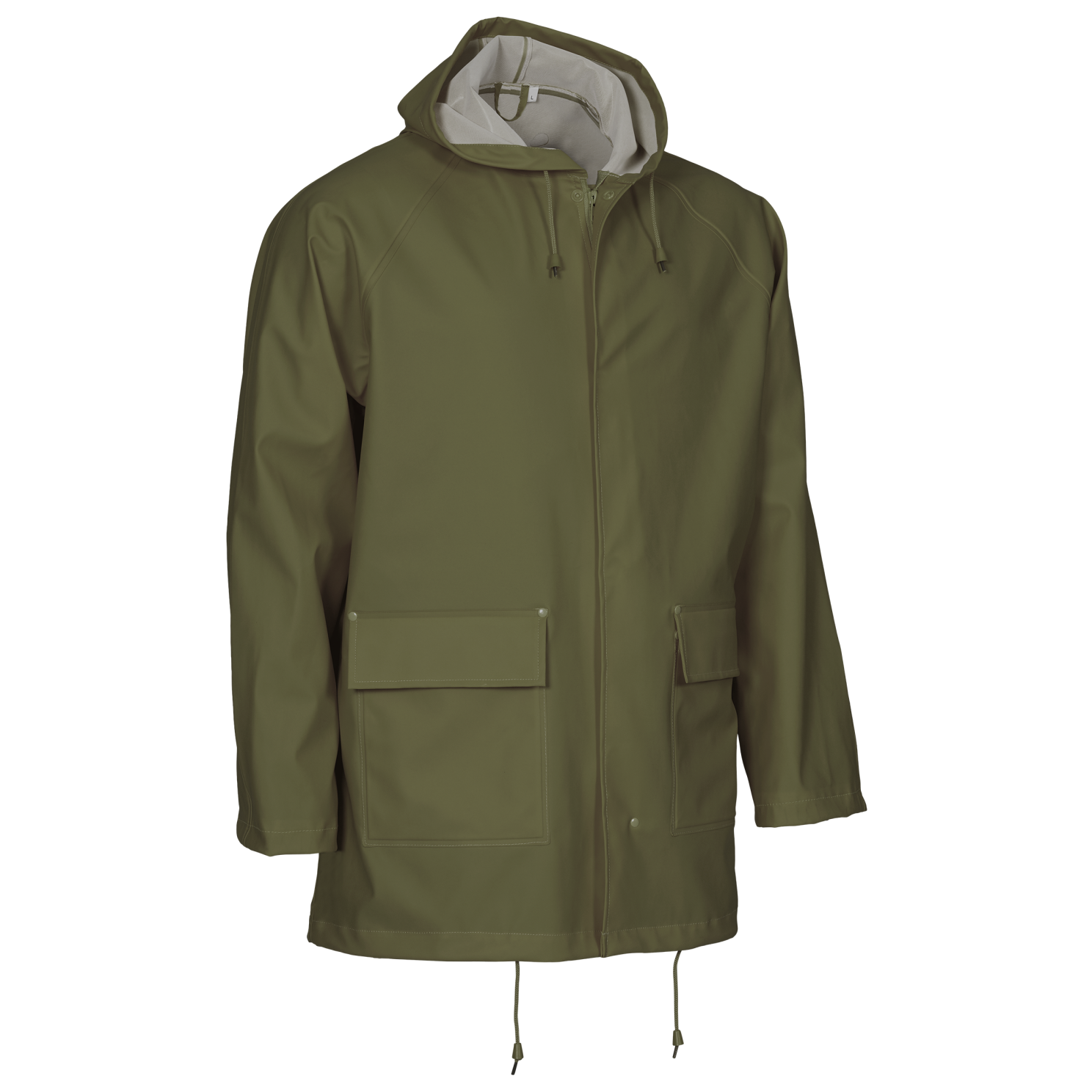 Elka Elements Unisex Regnjakke Oliven   i Store Plus Size Størrelser
