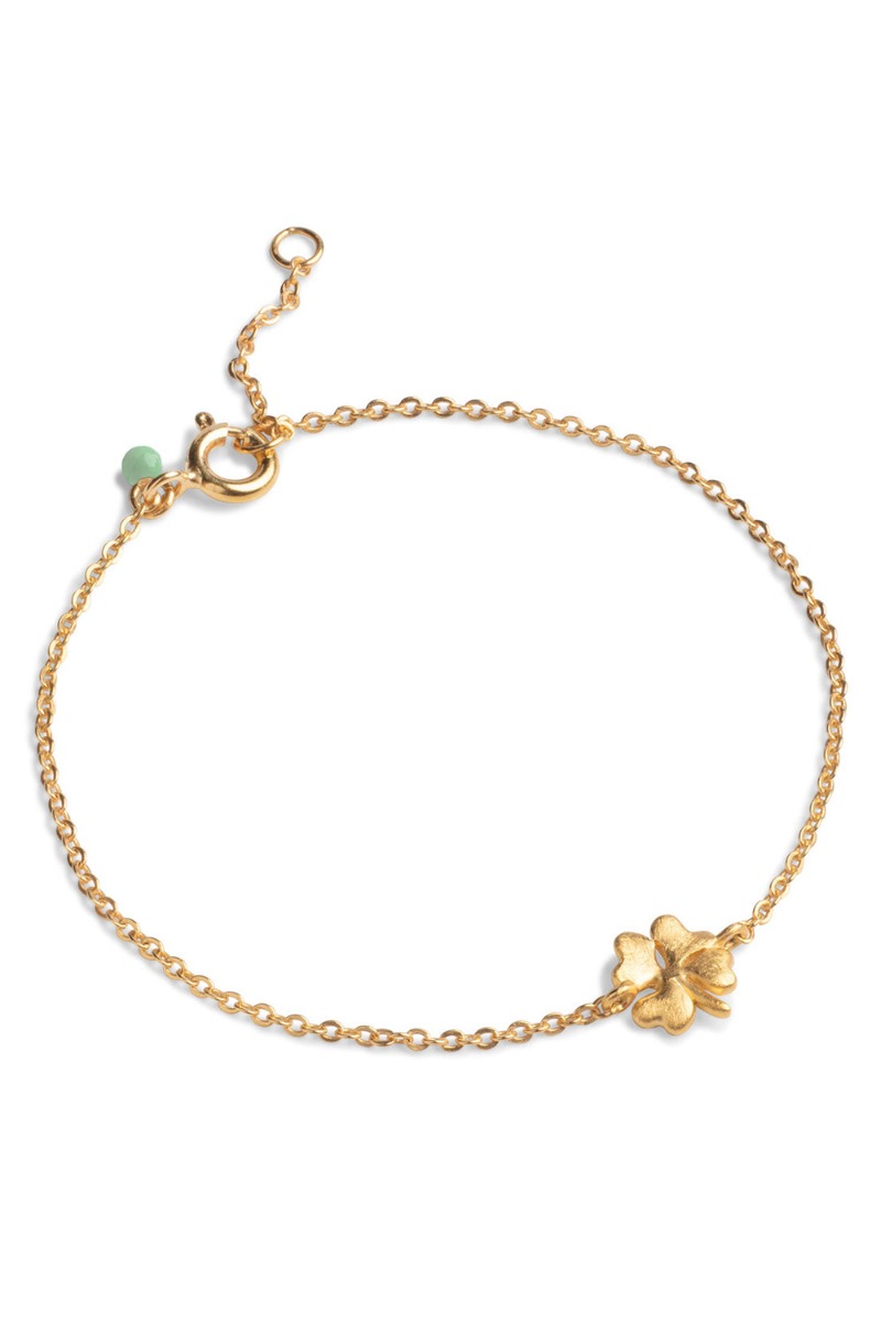 Enamel Armbånd Bracelet Organic Clover Gold i Store Plus Size Størrelser