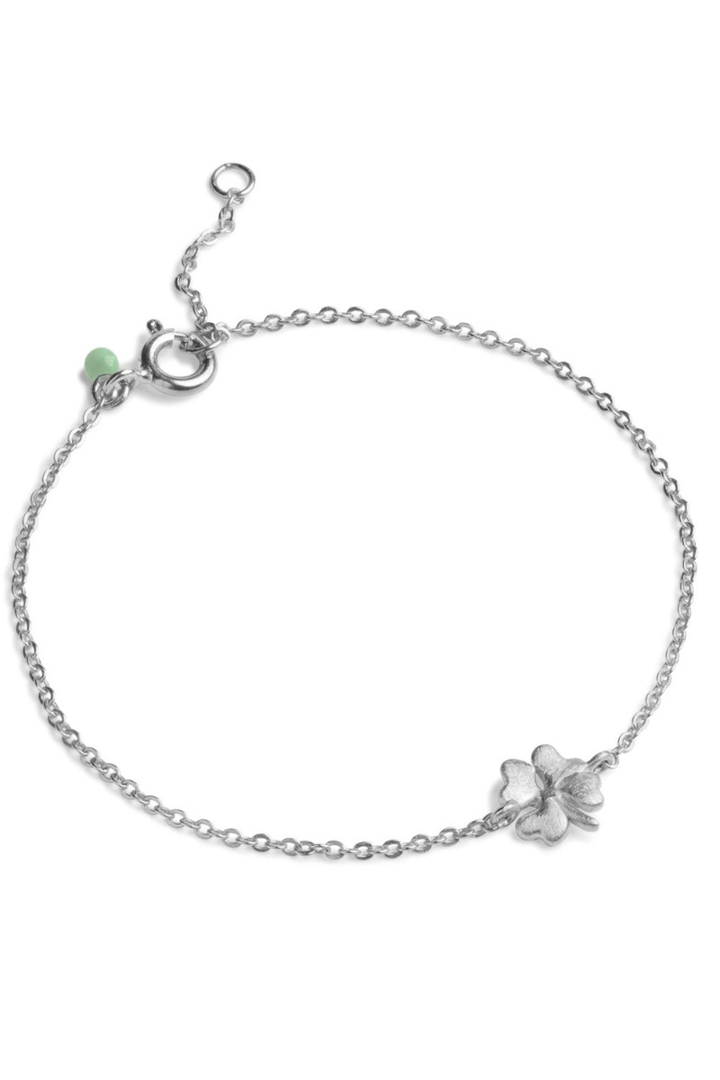 Enamel Armbånd Bracelet Organic Clover Silver i Store Plus Size Størrelser