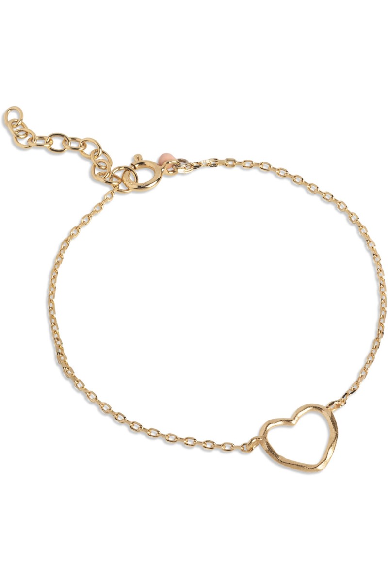 Enamel Armbånd Bracelet Organic Heart Guld i Store Plus Size Størrelser