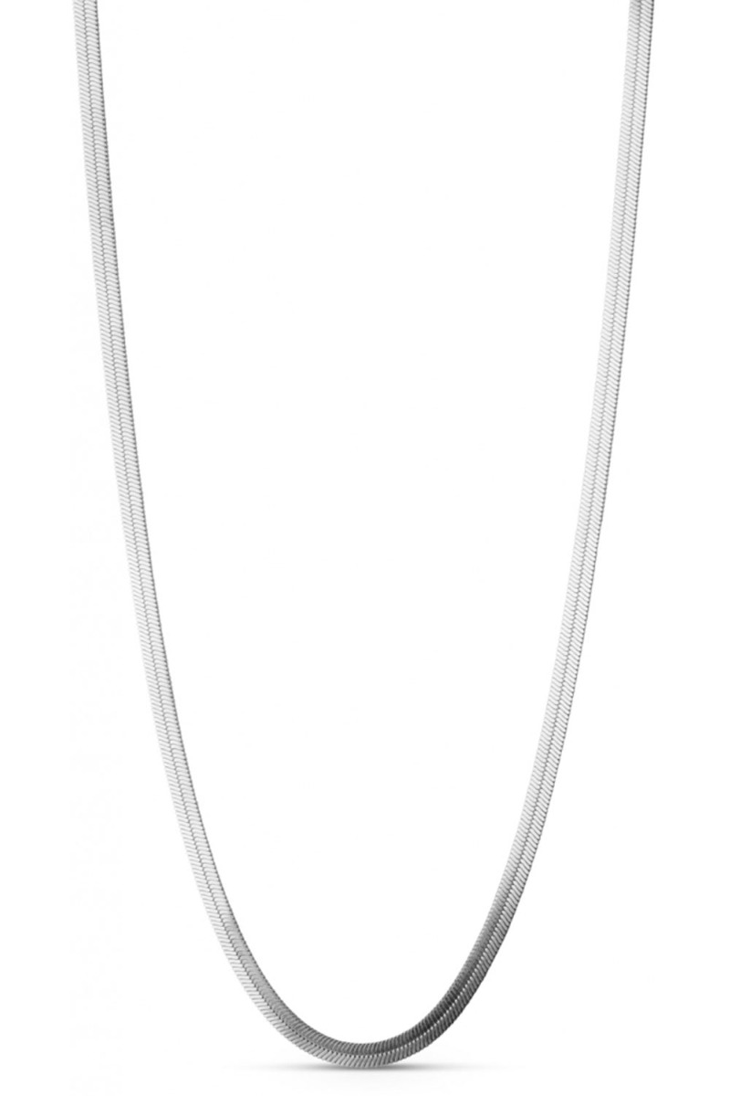Enamel Halskæde Caroline Silver i Store Plus Size Størrelser