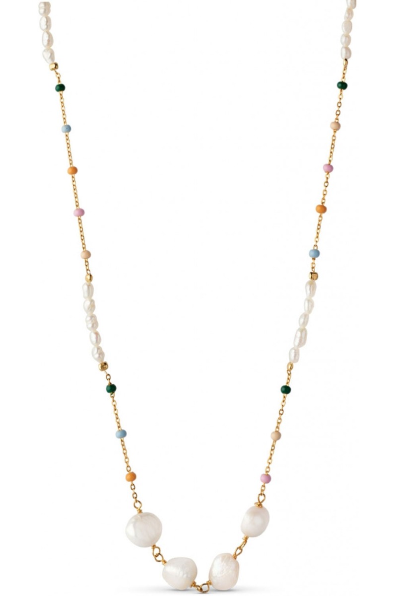 Enamel Halskæde Lola Perla Necklace Dreamy Pearl i Store Plus Size Størrelser