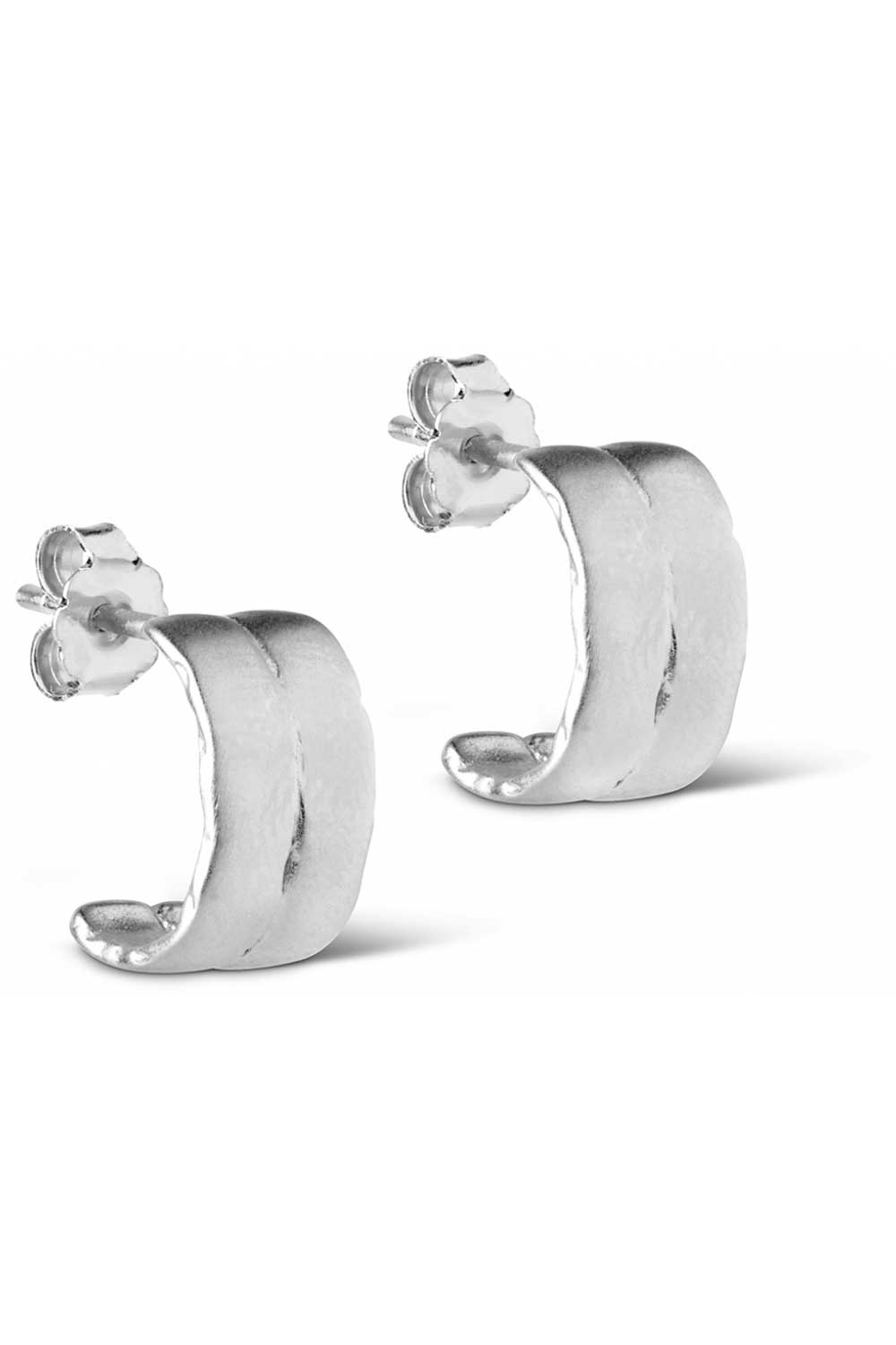 Enamel øreringe Agnes Hoops Silver i Store Plus Size Størrelser
