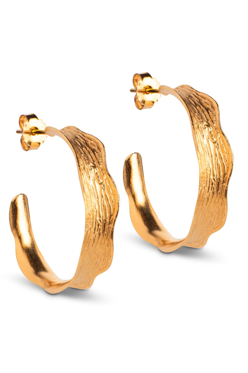 Enamel øreringe Ane Large Hoops Guld i Store Plus Size Størrelser