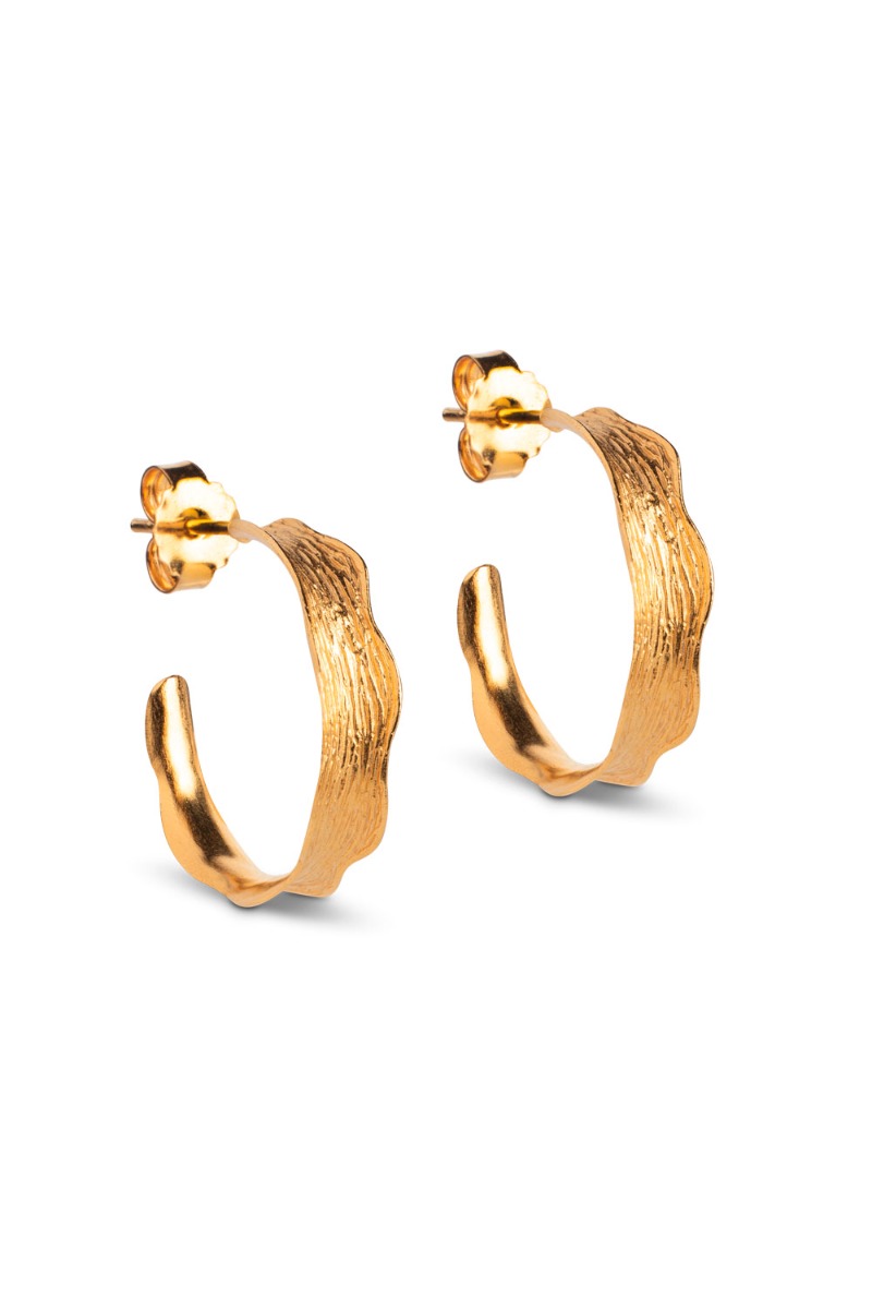 Enamel Ane Small Hoops Øreringe i Guld - Valentinsdag Tilbud