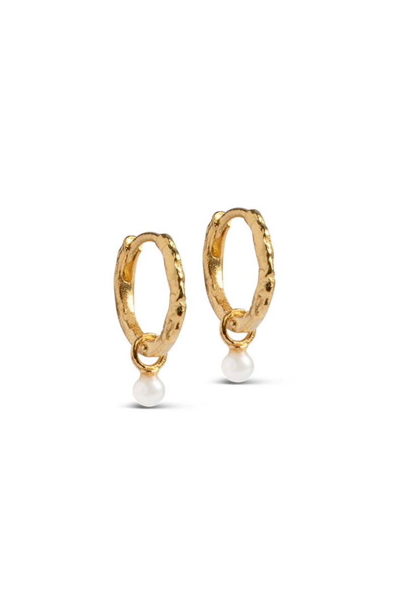 Enamel øreringe Copenhagen Hoops Belle Pearl Pearl i Store Plus Size Størrelser