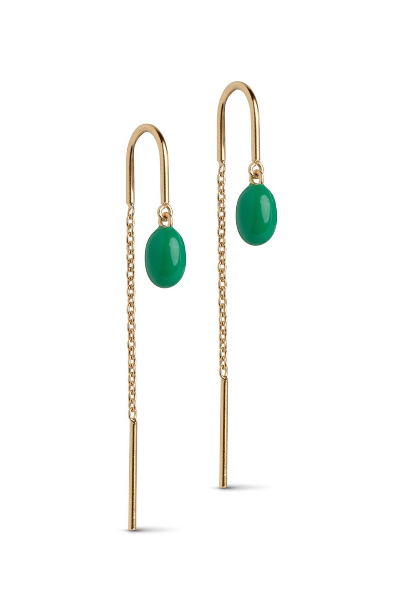 Enamel øreringe Earring Eleanor Grass Green i Store Plus Size Størrelser