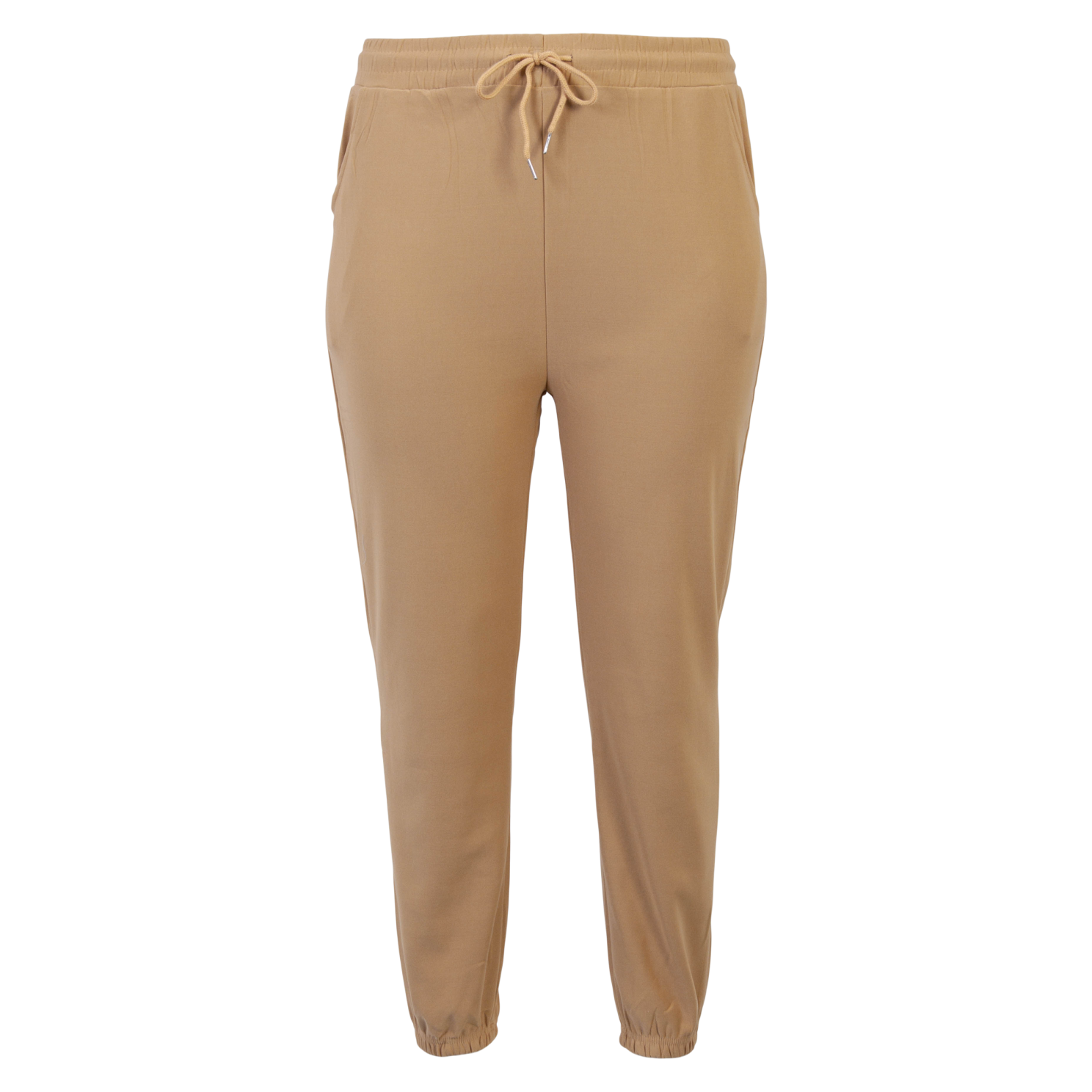 Fashion Dame Sweatpants Plus Size Sand       i Store Plus Size Størrelser
