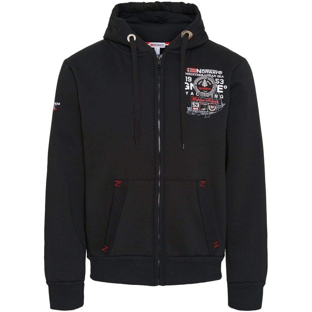 Geographical Norway Sweatshirt Glack Navy Black i Store Plus Size Størrelser