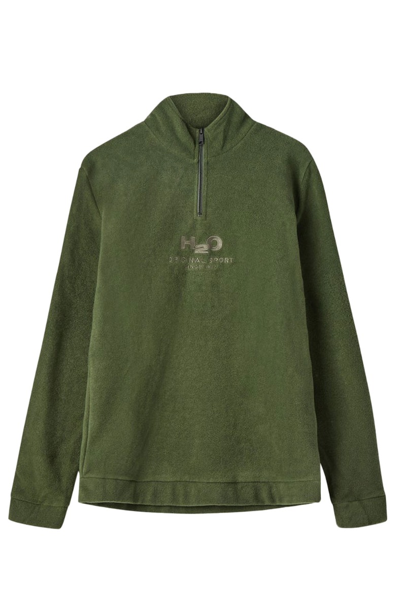 H2o Fleece Blåvand   Fleece Half Zip Army i Store Plus Size Størrelser