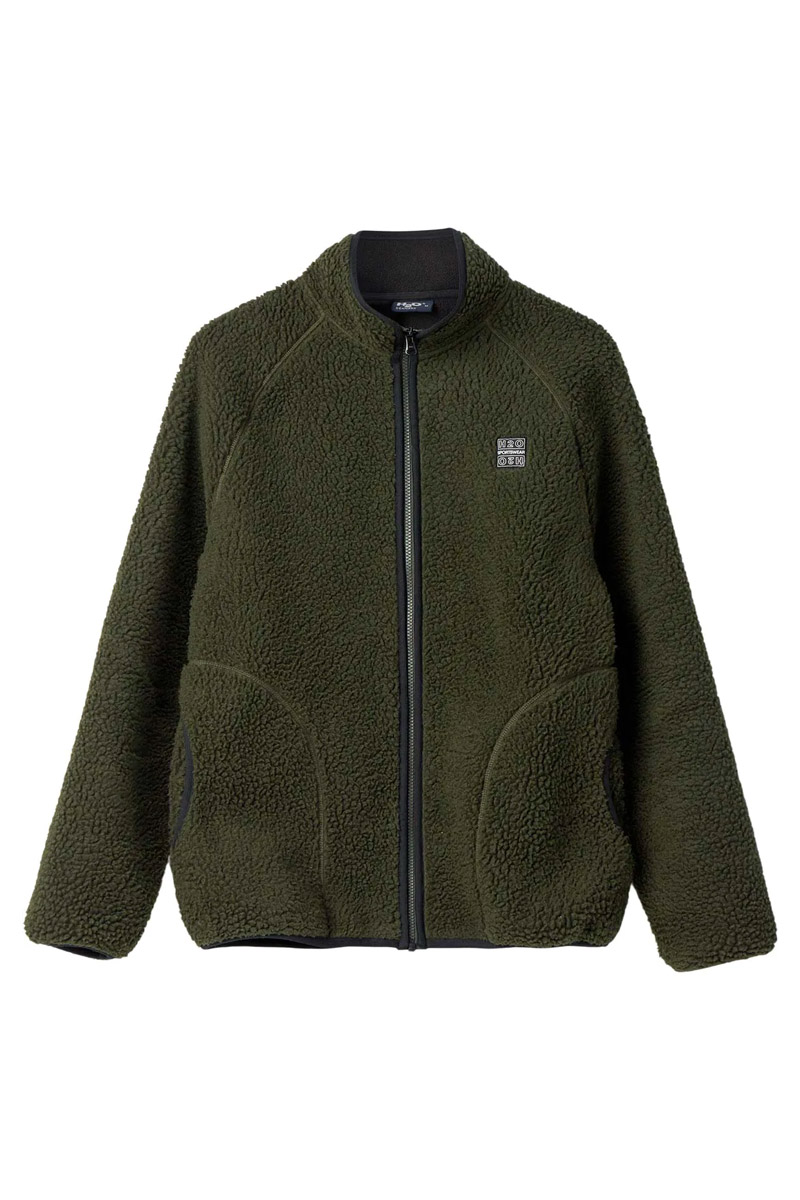 H2o Jakke Langli Pile Jacket Army i Store Plus Size Størrelser