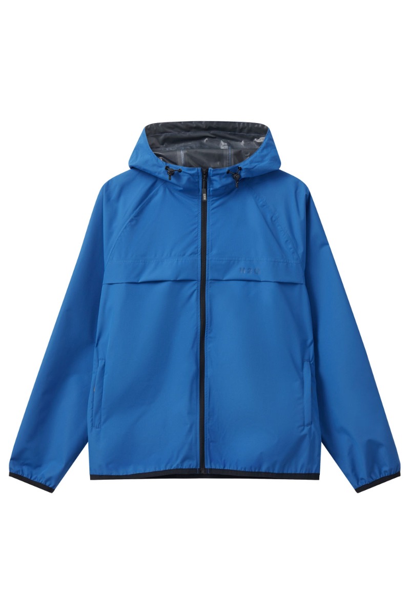 H2o Regnjakke Basic Rømø   Rain Jacket Packable Blue i Store Plus Size Størrelser